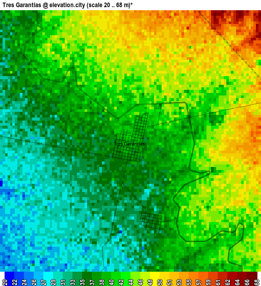 Tres Garantías elevation map