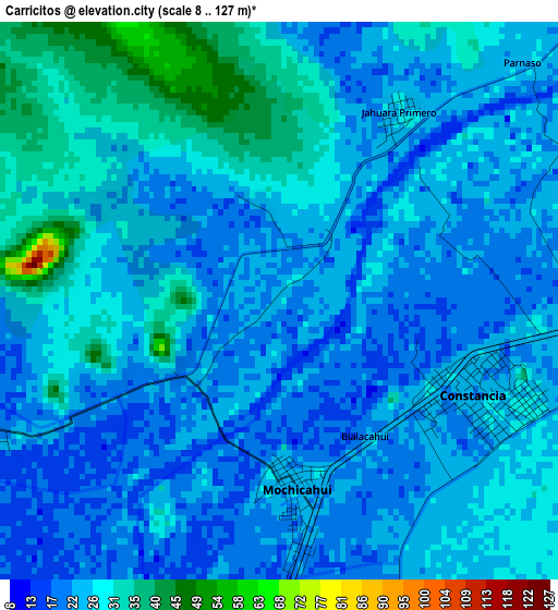 Carricitos elevation map