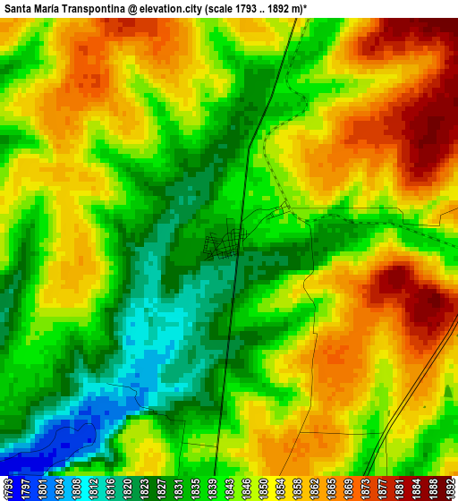 Santa María Transpontina elevation map