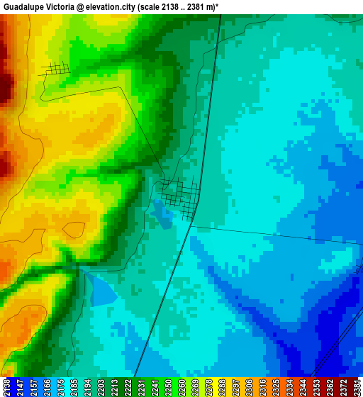 Guadalupe Victoria elevation map