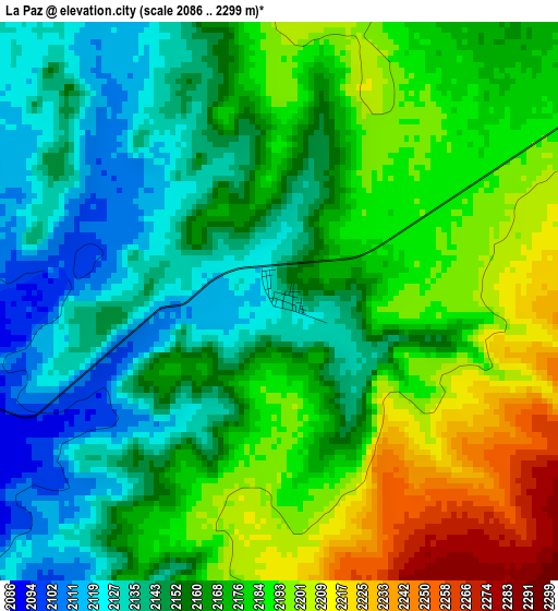 La Paz elevation map