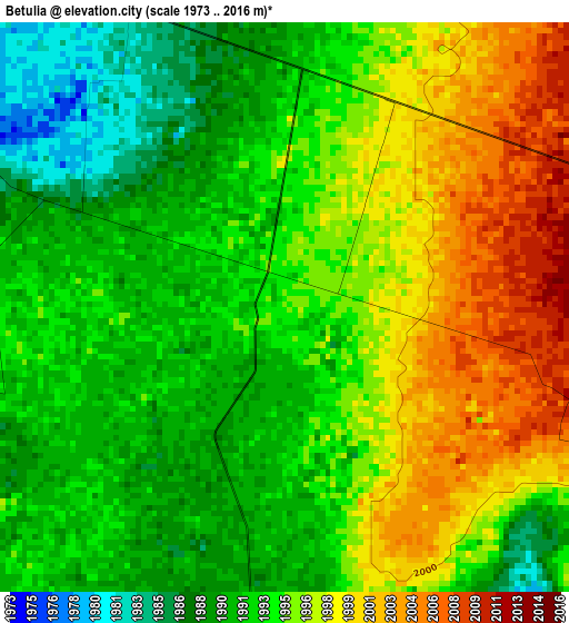 Betulia elevation map