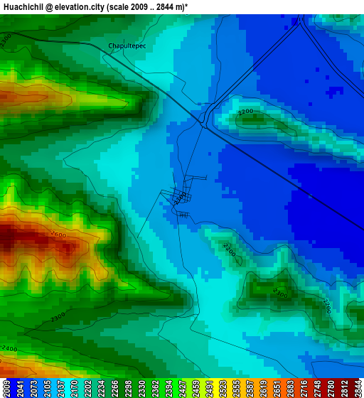 Huachichil elevation map