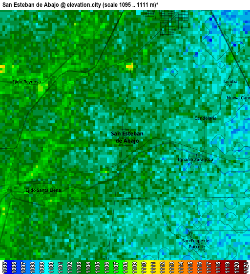 San Esteban de Abajo elevation map