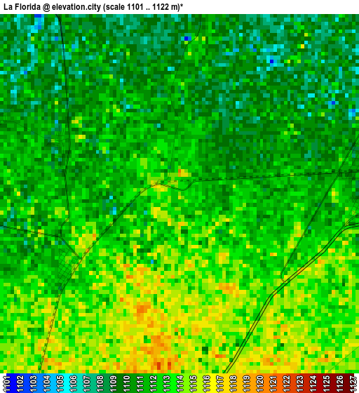 La Florida elevation map