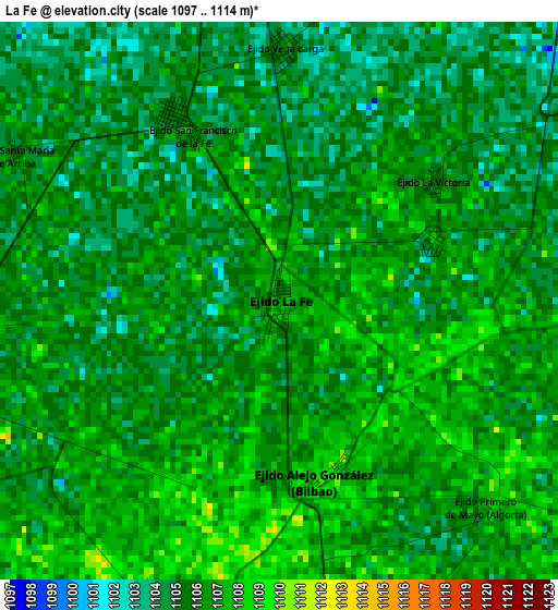 La Fe elevation map