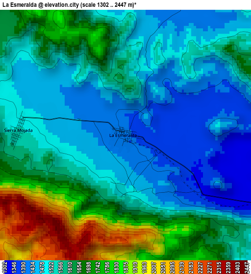 La Esmeralda elevation map