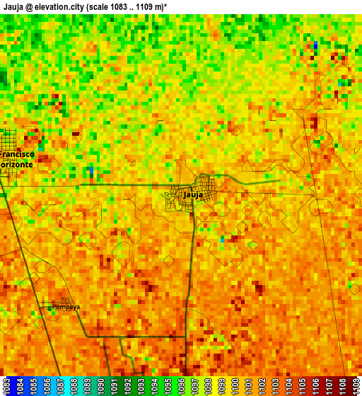 Jauja elevation map