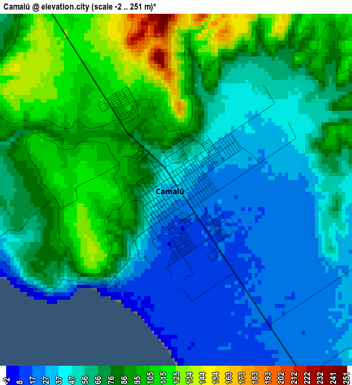 Camalú elevation map