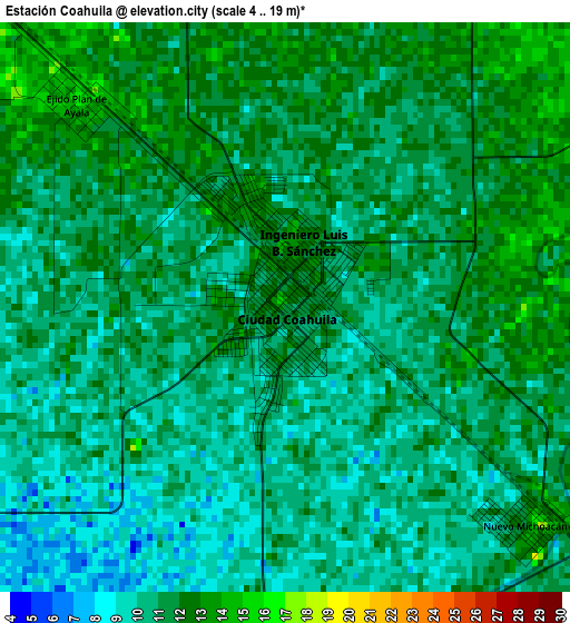 Estación Coahuila elevation map