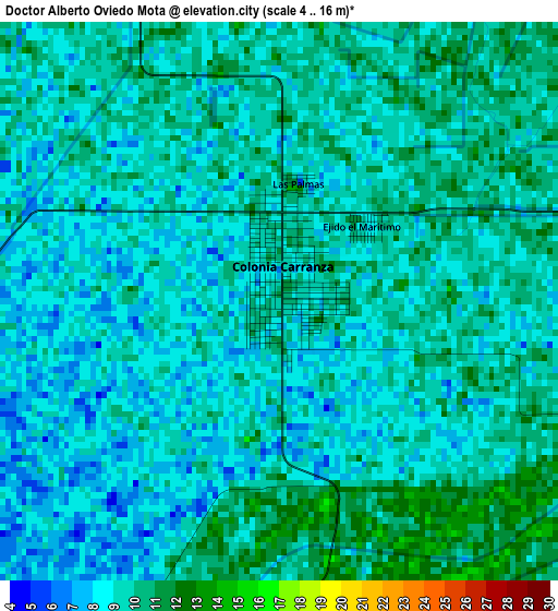 Doctor Alberto Oviedo Mota elevation map