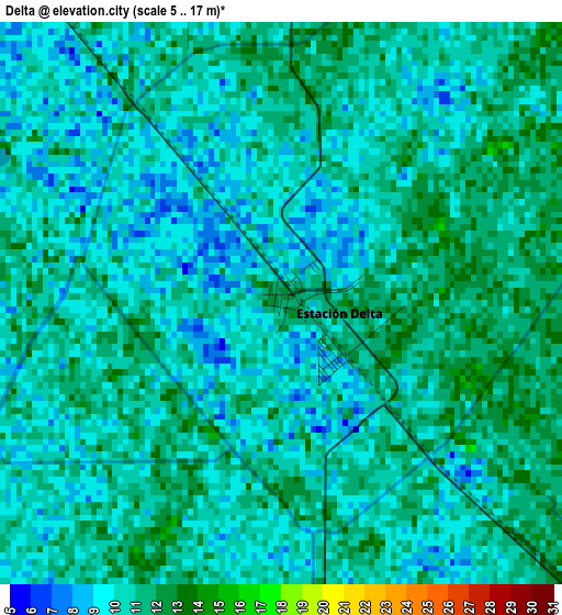 Delta elevation map