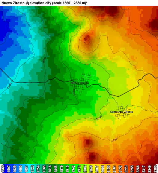 Nuevo Zirosto elevation map