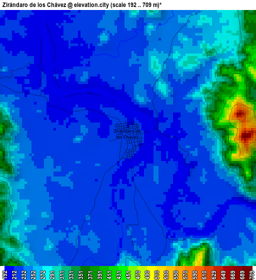 Zirándaro de los Chávez elevation map