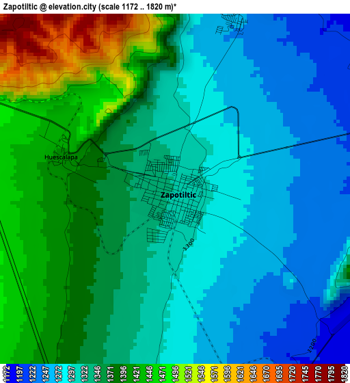 Zapotiltic elevation map