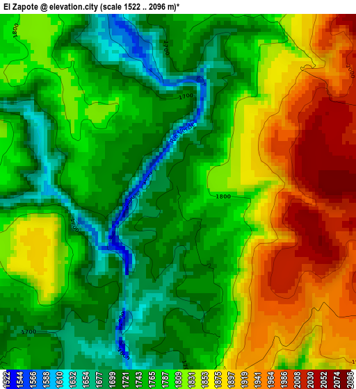 El Zapote elevation map