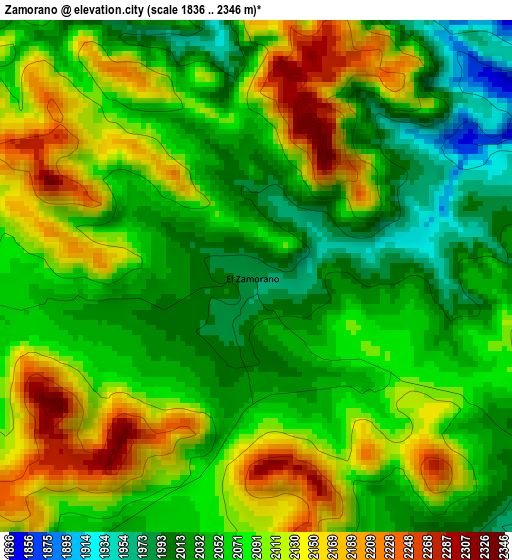 Zamorano elevation map