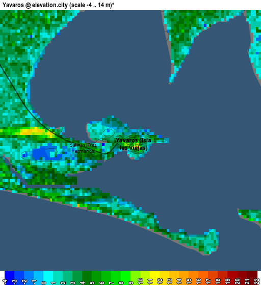 Yavaros elevation map