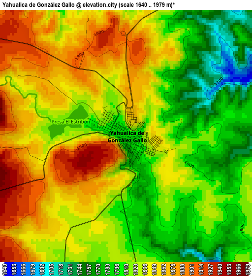 Yahualica de González Gallo elevation map