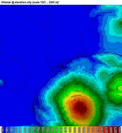 Villamar elevation map