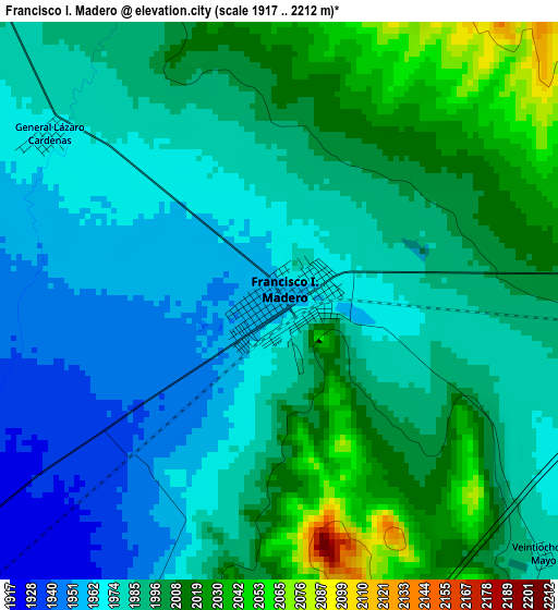 Francisco I. Madero elevation map