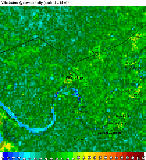 Villa Juárez elevation map