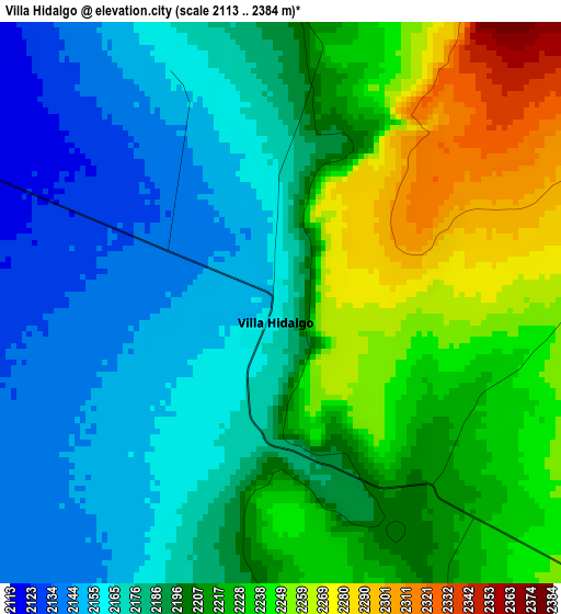 Villa Hidalgo elevation map
