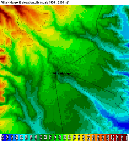 Villa Hidalgo elevation map