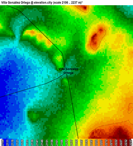 Villa González Ortega elevation map