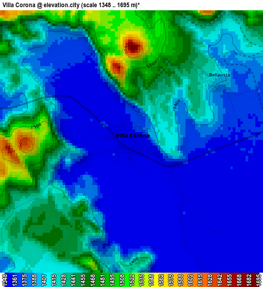 Villa Corona elevation map