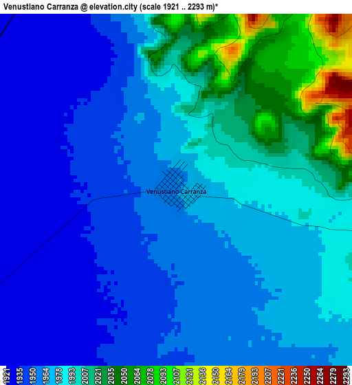Venustiano Carranza elevation map