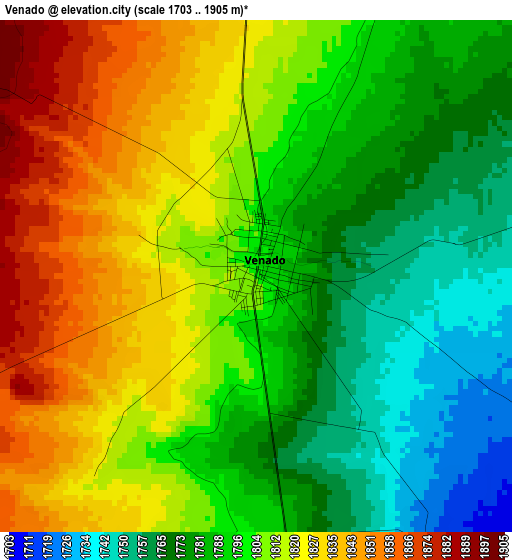 Venado elevation map