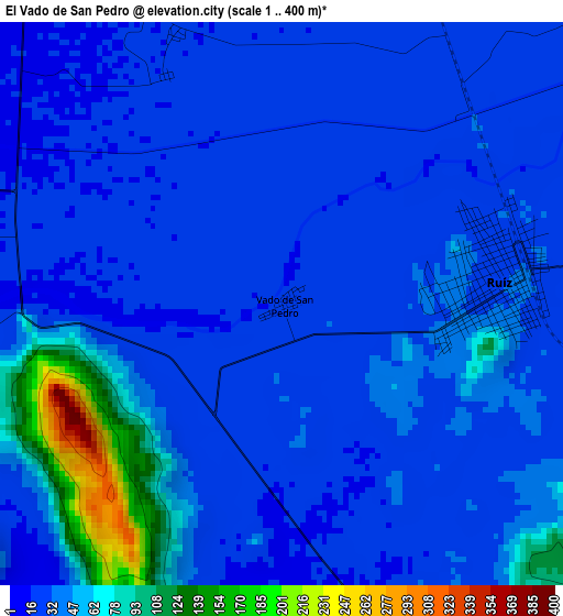 El Vado de San Pedro elevation map