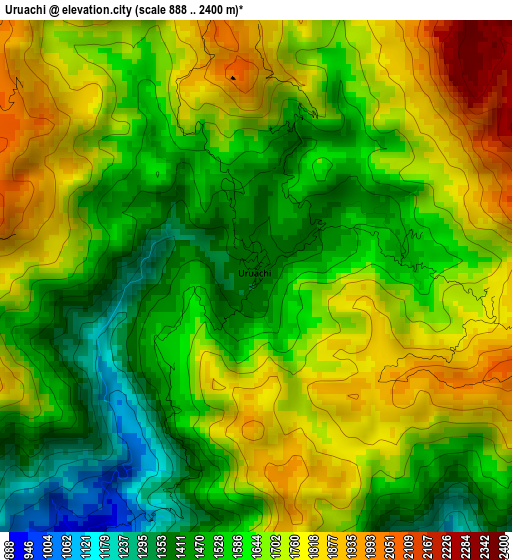 Uruachi elevation map