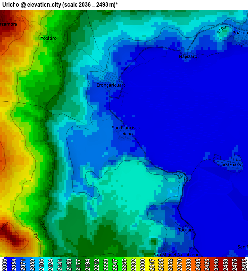 Uricho elevation map