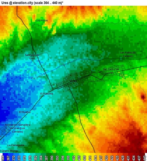 Ures elevation map