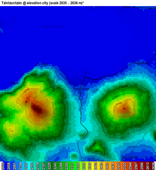 Tzintzuntzán elevation map