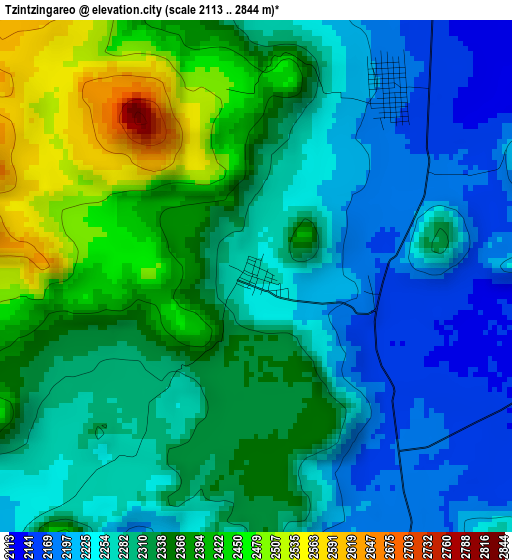 Tzintzingareo elevation map