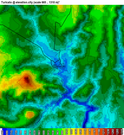 Turicato elevation map