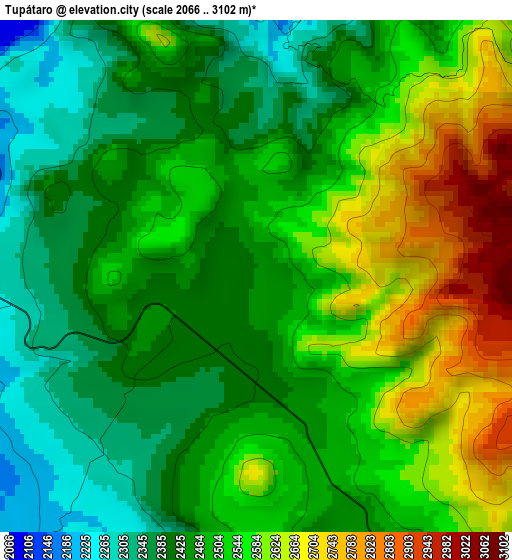 Tupátaro elevation map