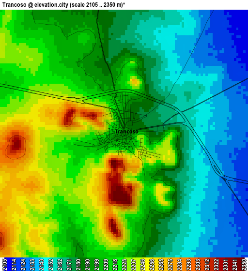 Trancoso elevation map