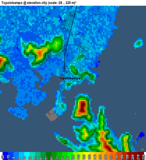 Topolobampo elevation map