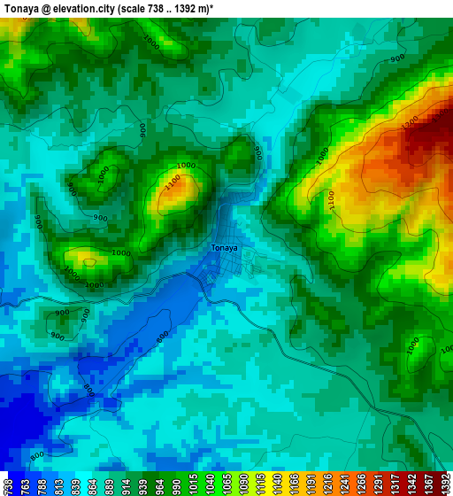 Tonaya elevation map