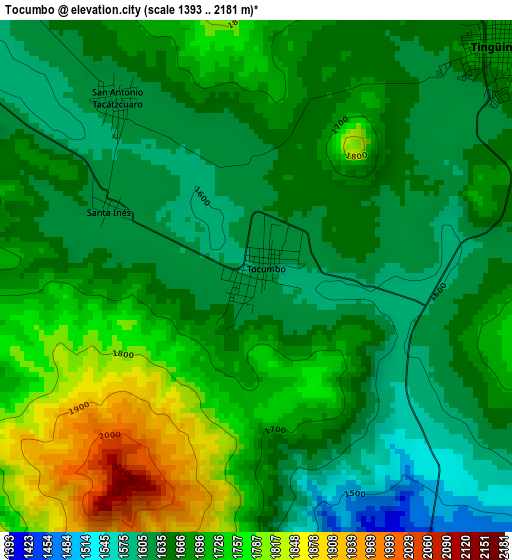 Tocumbo elevation map
