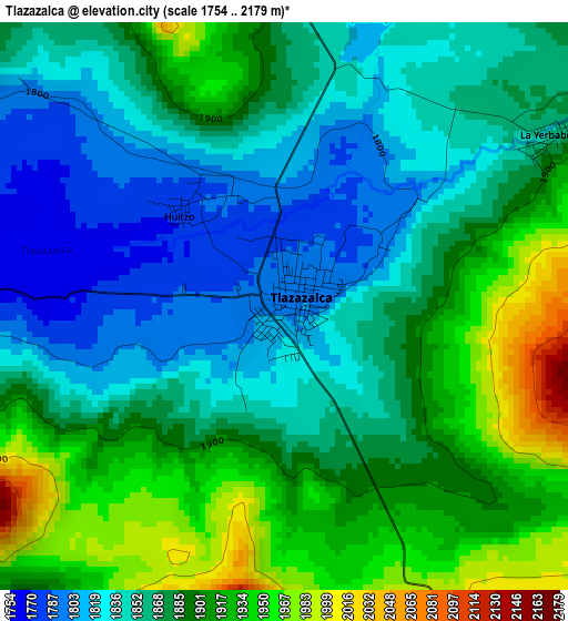 Tlazazalca elevation map