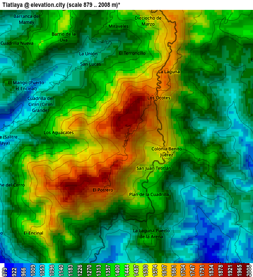 Tlatlaya elevation map