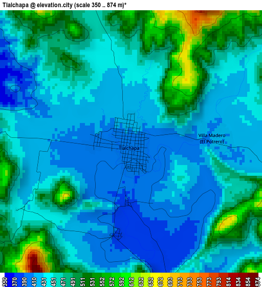 Tlalchapa elevation map