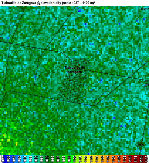 Tlahualilo de Zaragoza elevation map