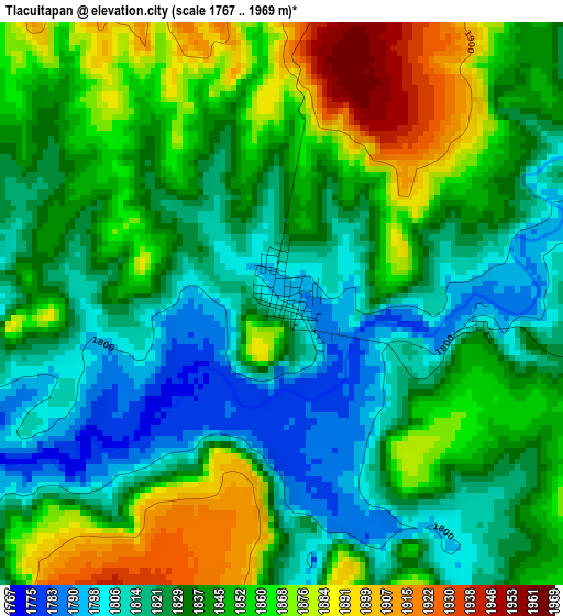 Tlacuitapan elevation map