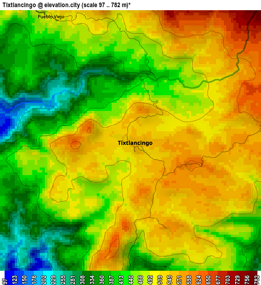 Tixtlancingo elevation map